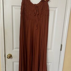 Anthropologie Rust Maxi Dress